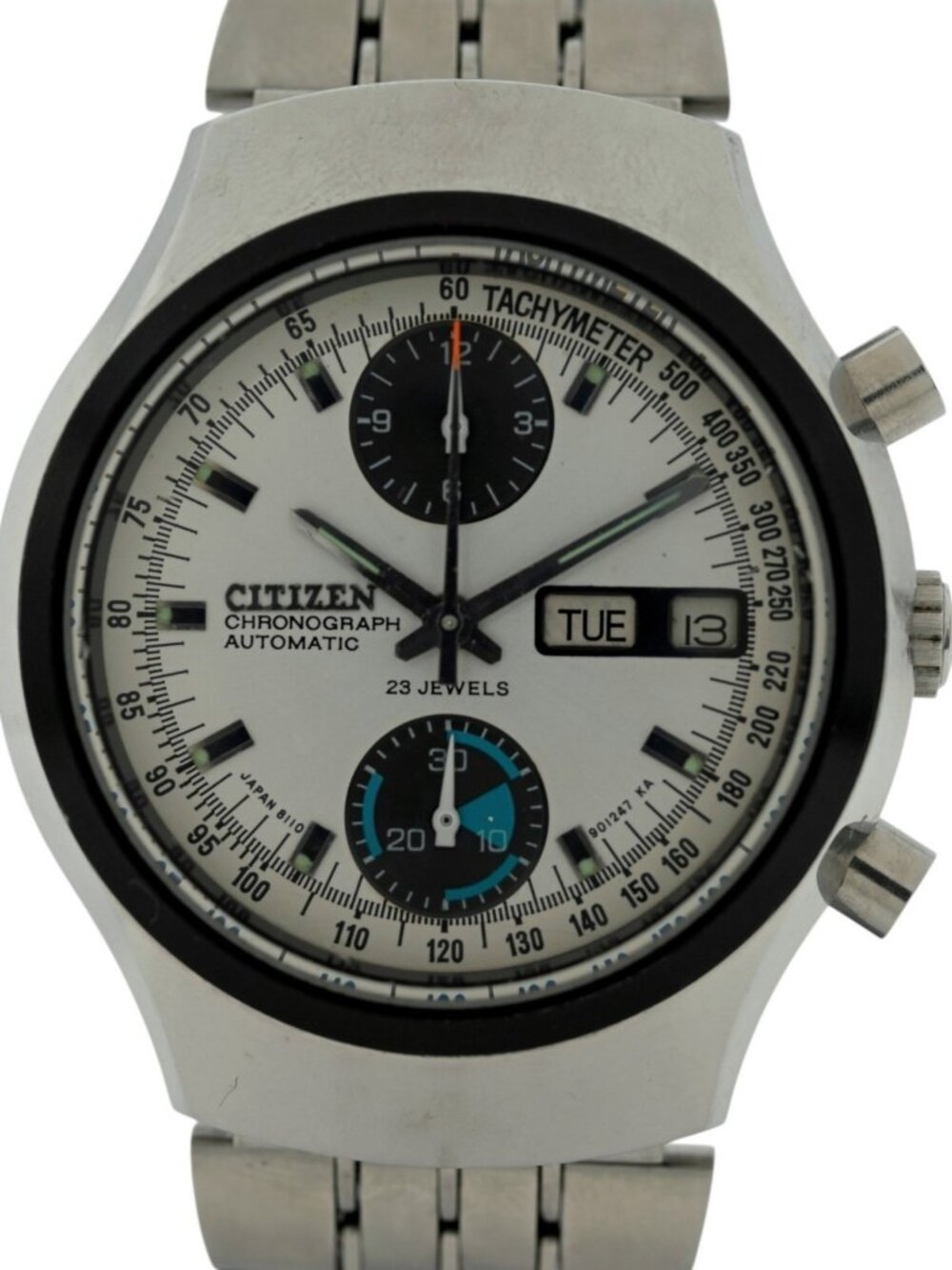 Citizen 38mm Men's Vintage Fly Back Automatic Chronograph Watch! Ref: 4-901169!